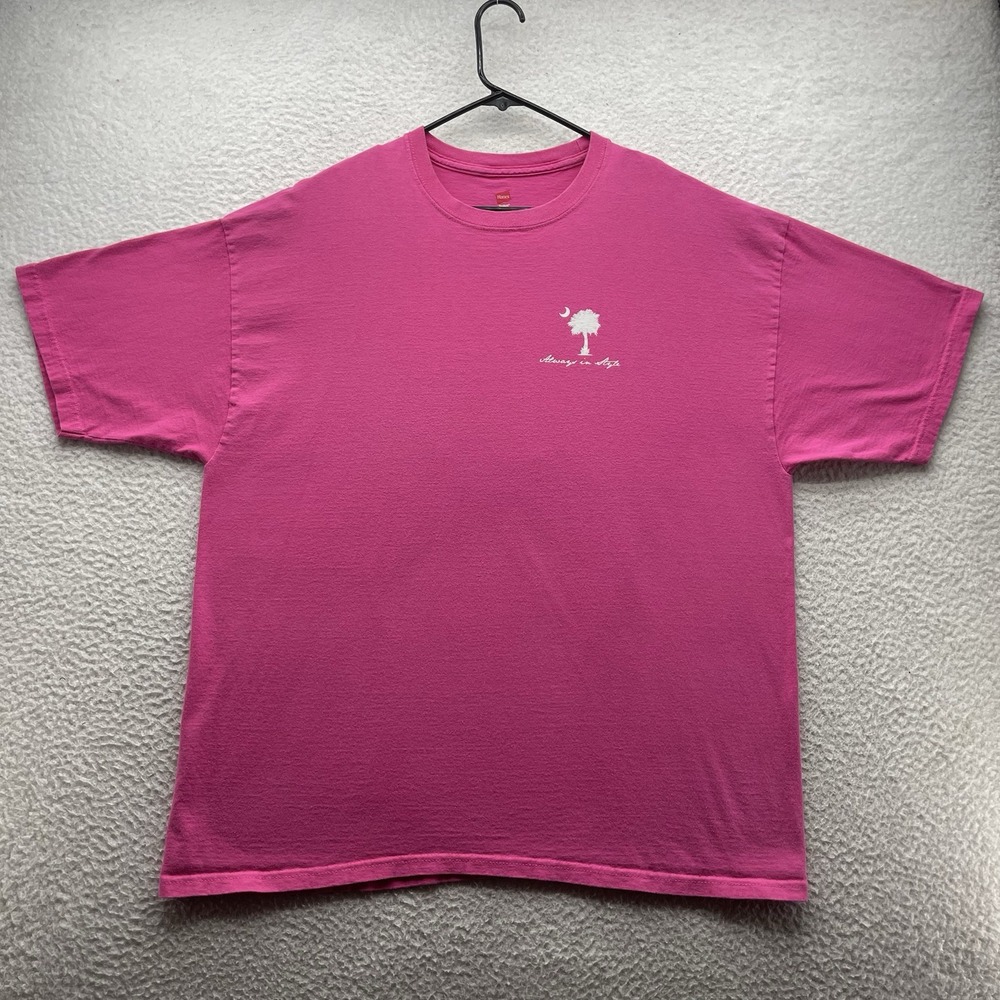 Carolina Girl T-Shirt Womens 2XL XXL Pink Always In Style SC Flag Palmetto Moon